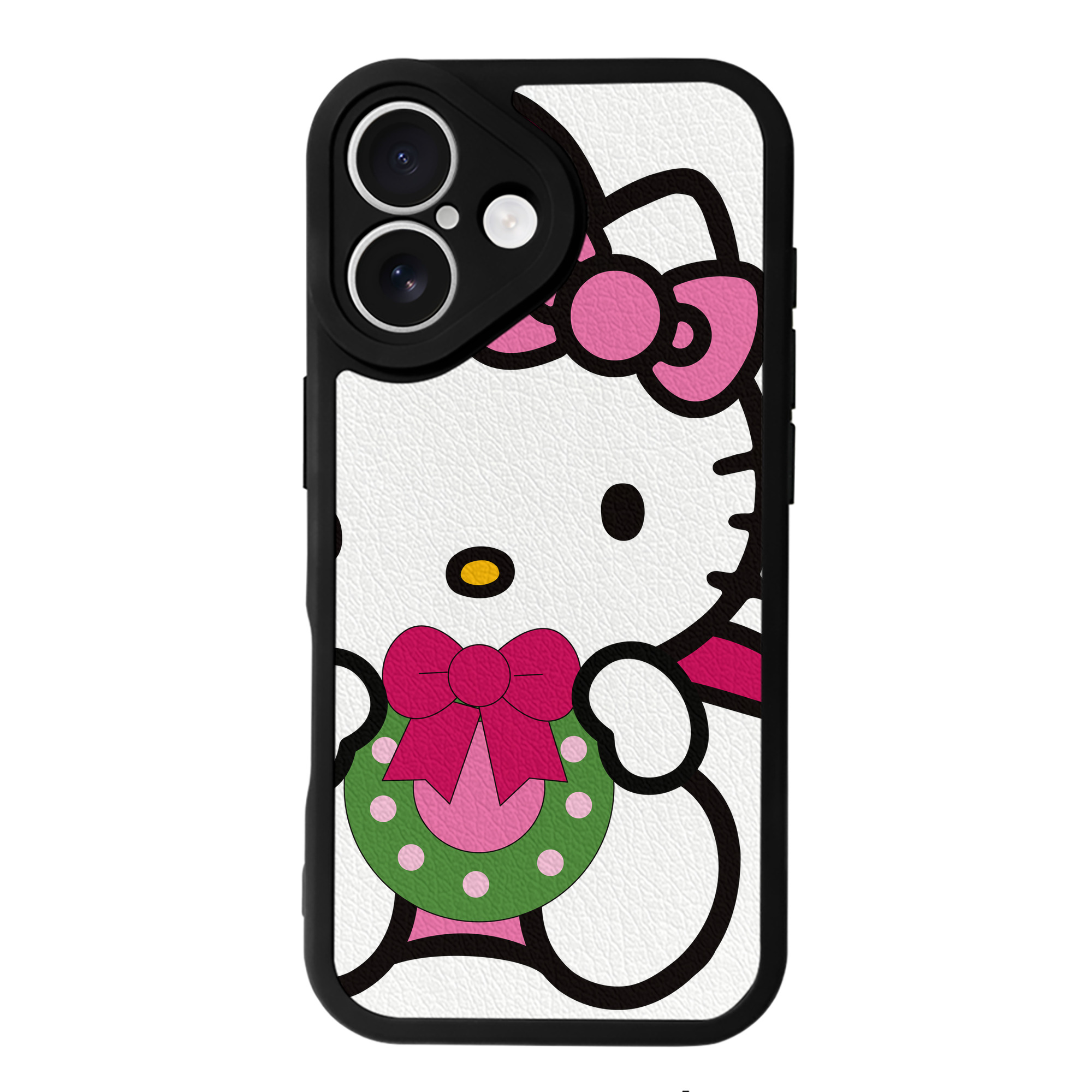 （画像用） Hello Kitty ハローキティ 【iPhone 16シリーズ対応】シリコンスマホケース（レザー調） 材質：シリコン